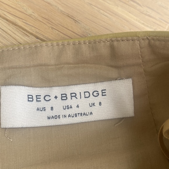 BEC + BRIDGE MUSTARD YELLOW LEATHER SKIRT - Picture 6 of 6